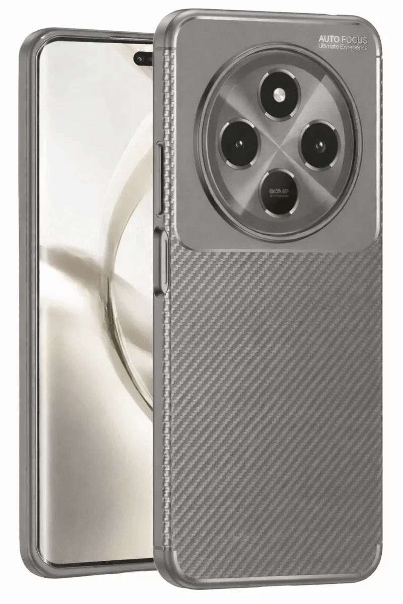 Tecno Spark 30C Kılıf Auto Focus Karbon Kapak - Gri