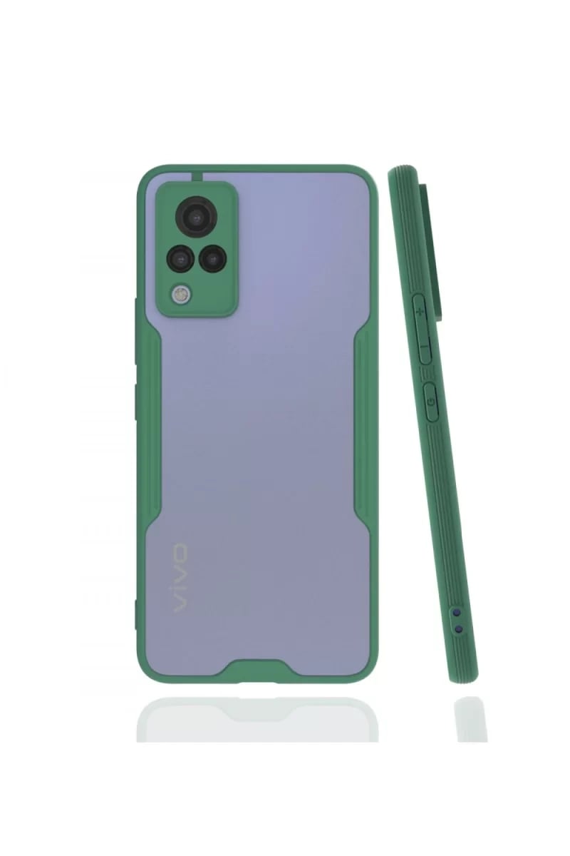 Vivo V21 Kılıf Platin Silikon - Yeşil