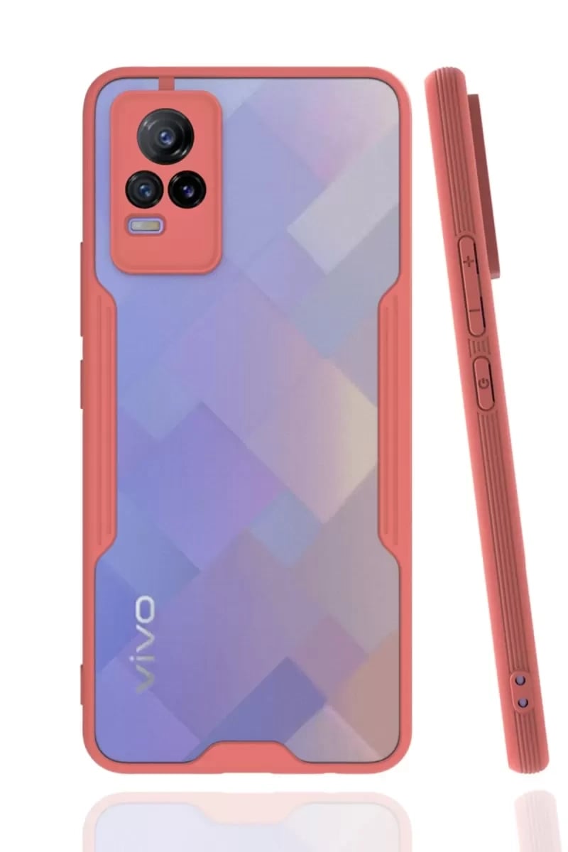 Vivo V21e Kılıf Platin Silikon - Pembe