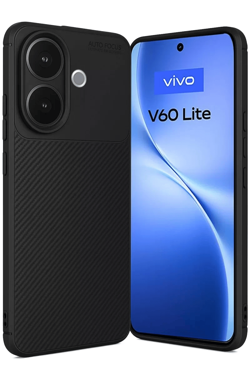Vivo V60 Lite Auto Focus Karbon Kapak - Siyah