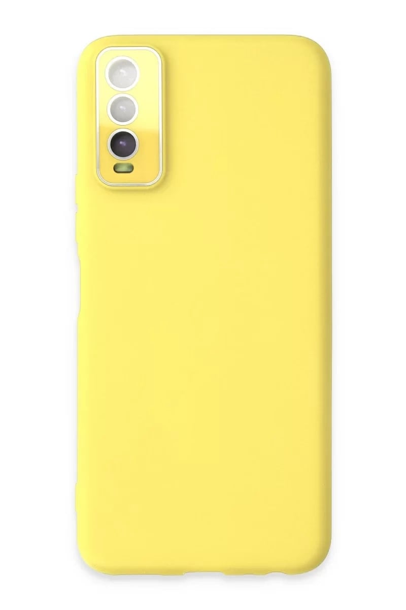 Vivo Y11S Kılıf Lansman Glass Kapak - Sarı