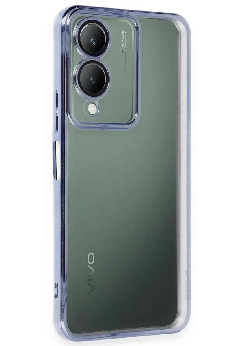 Vivo Y17S Kılıf Lensli Silikon - Açık Mavi