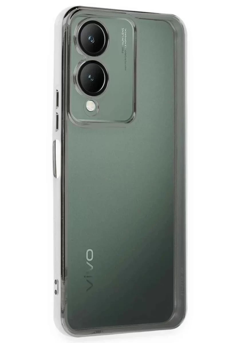 Vivo Y17S Kılıf Lensli Silikon - Gümüş