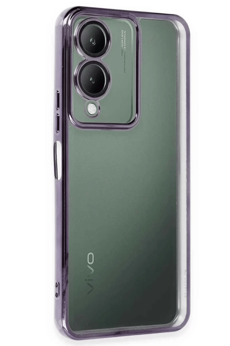 Vivo Y17S Kılıf Lensli Silikon - Mor