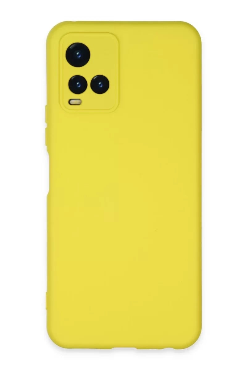 Vivo Y21S Kılıf Nano içi Kadife Silikon - Sarı