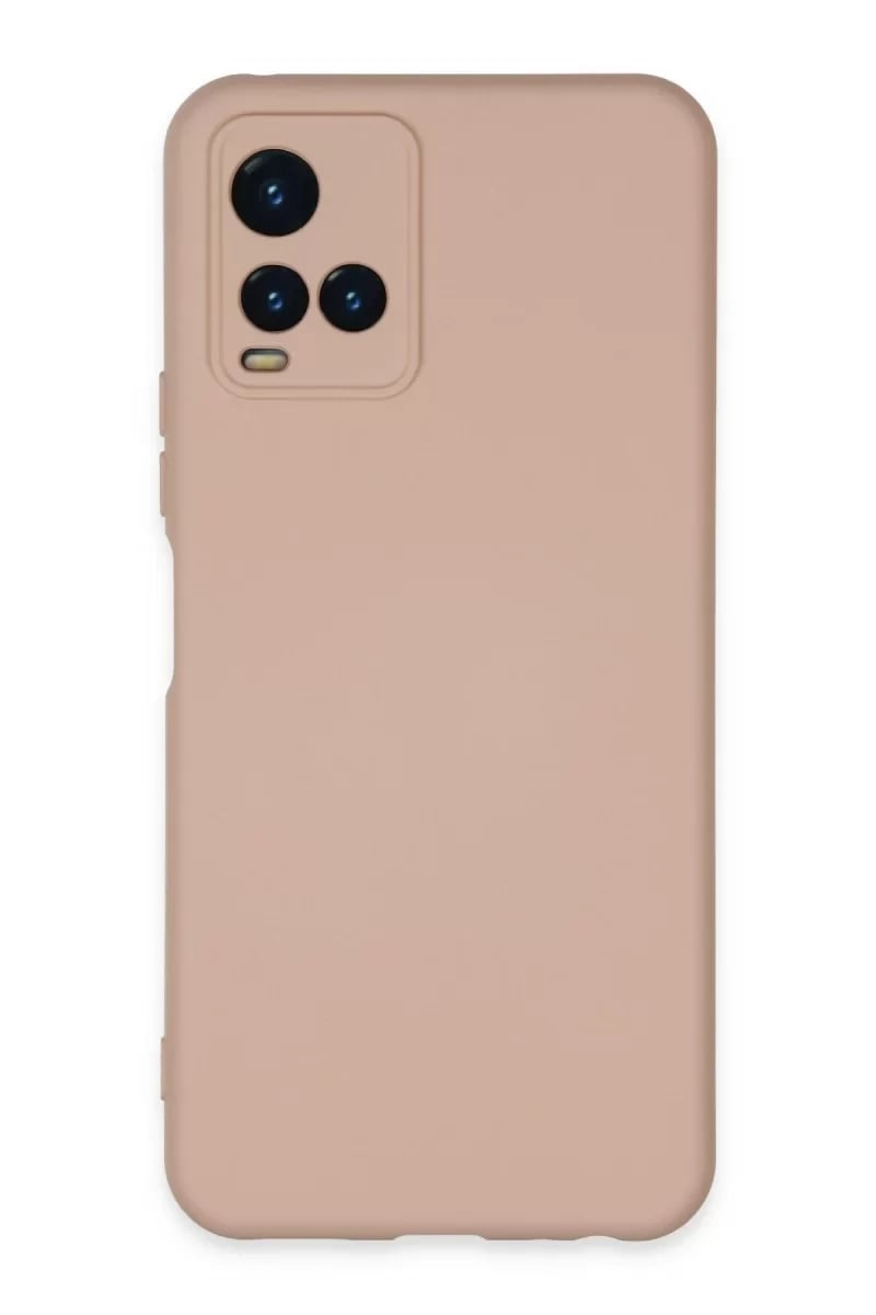Vivo Y21S Kılıf Nano içi Kadife Silikon - Pudra
