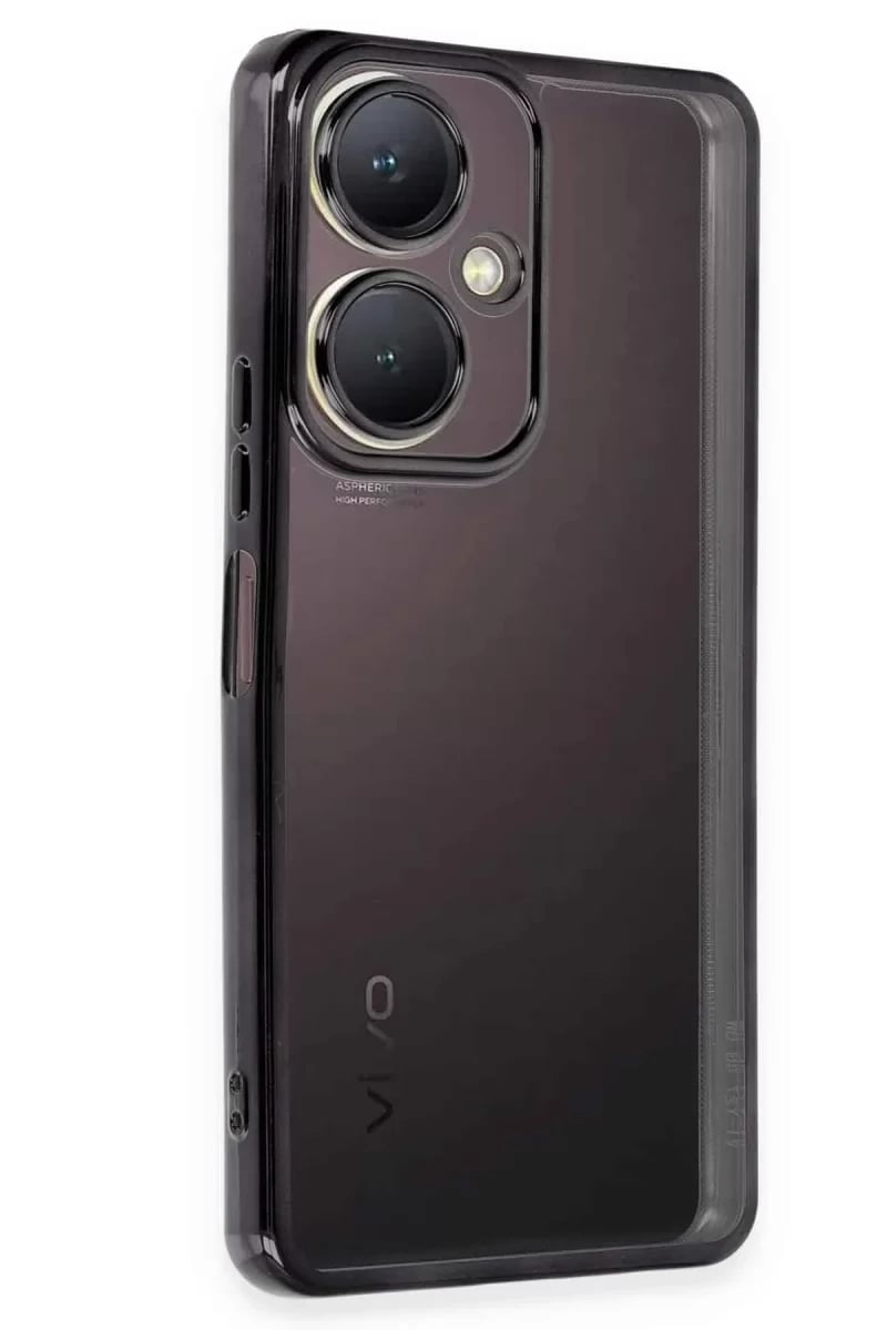 Vivo Y27 Kılıf Lensli Silikon - Siyah
