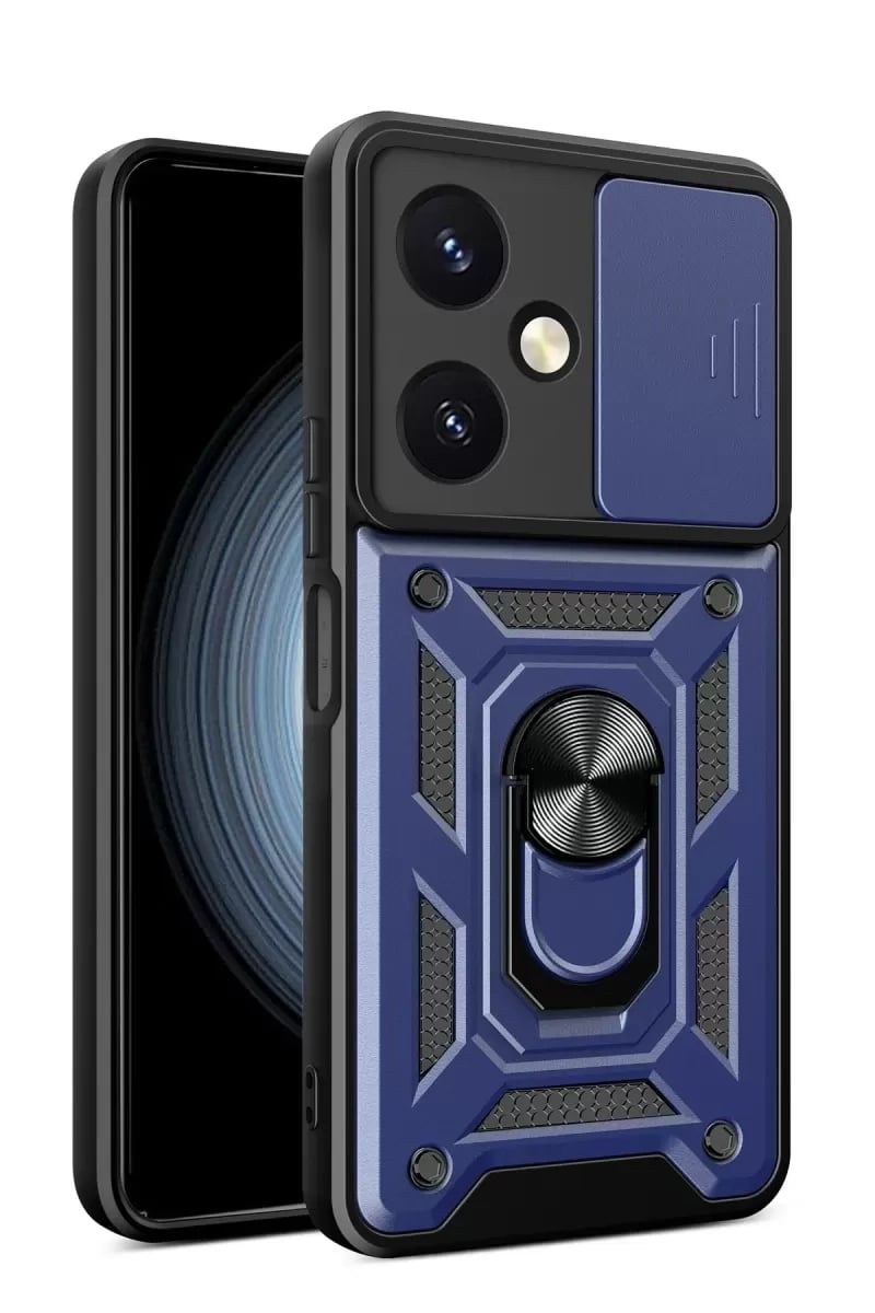 Vivo Y27 Kılıf Pars Lens Yüzüklü Silikon - Lacivert