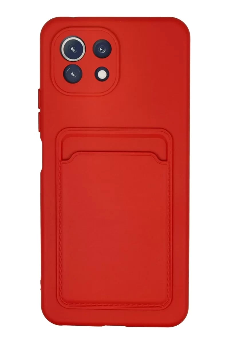 Xiaomi Mİ 11 Lite Kılıf Kelvin Kartvizitli Silikon - Kırmızı