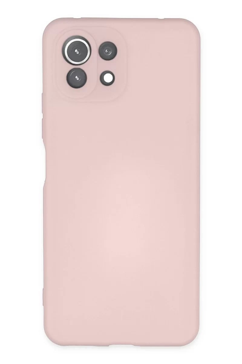 Xiaomi Mİ 11 Lite Kılıf Nano içi Kadife Silikon - Pudra