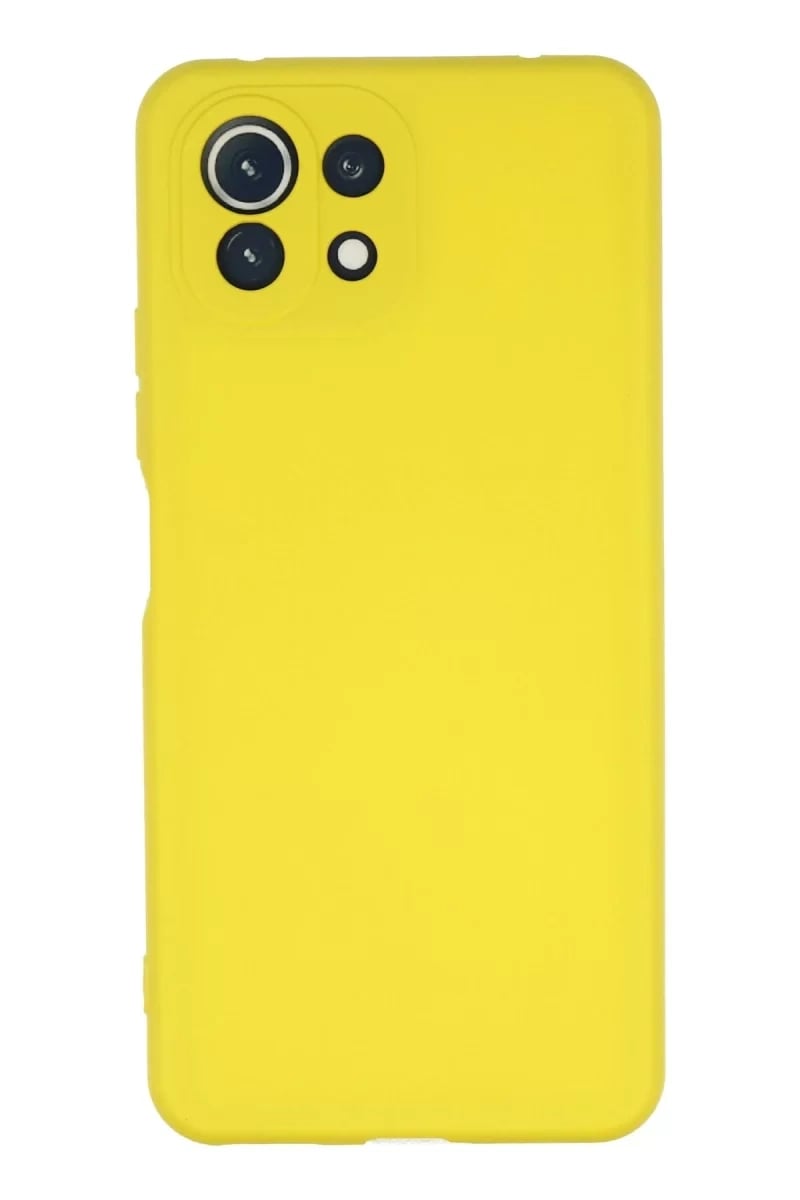 Xiaomi Mİ 11 Lite Kılıf Nano içi Kadife Silikon - Sarı