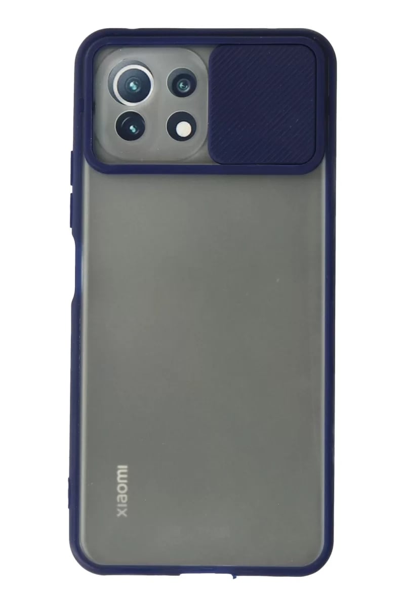 Xiaomi Mİ 11 Lite Kılıf Palm Buzlu Kamera Sürgülü Silikon - Lacivert