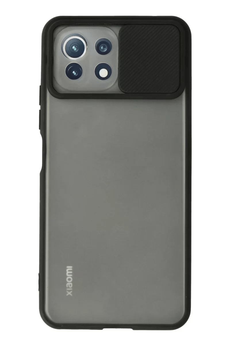 Xiaomi Mİ 11 Lite Kılıf Palm Buzlu Kamera Sürgülü Silikon - Siyah