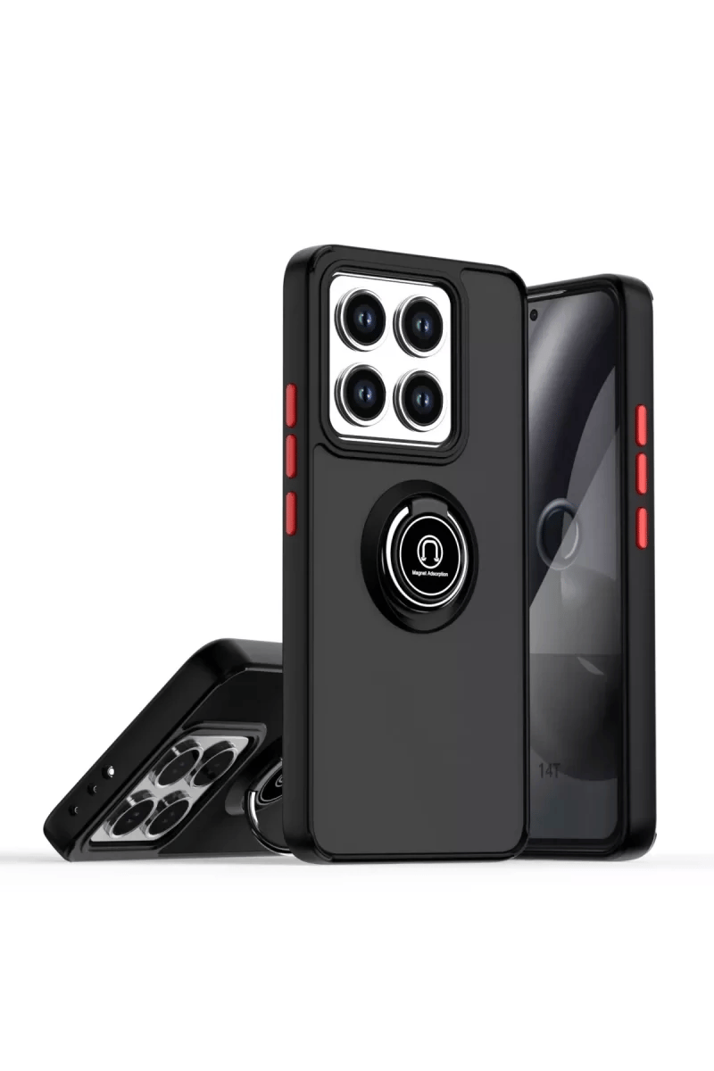 Xiaomi Mi 14T Montreal Yüzüklü Silikon Kapak - Siyah