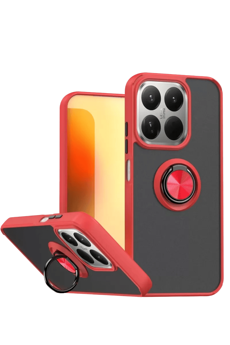 Xiaomi Mi 15T Montreal Yüzüklü Silikon Kapak - Kırmızı