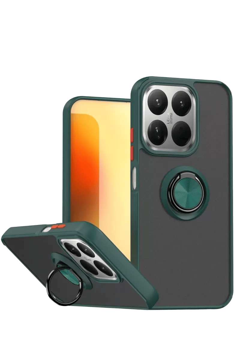 Xiaomi Mi 15T Montreal Yüzüklü Silikon Kapak - Yeşil