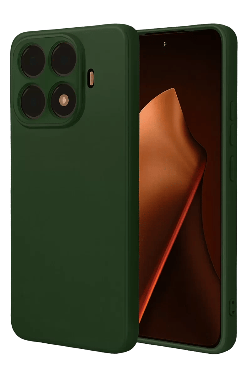 Xiaomi Mi 15T Pro Nano içi Kadife Silikon - Koyu Yeşil
