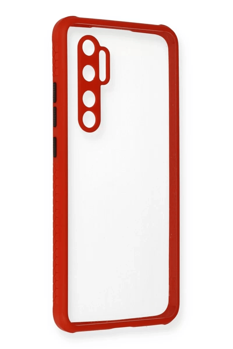 Xiaomi Mi Note 10 Lite Kılıf Miami Şeffaf Silikon - Kırmızı