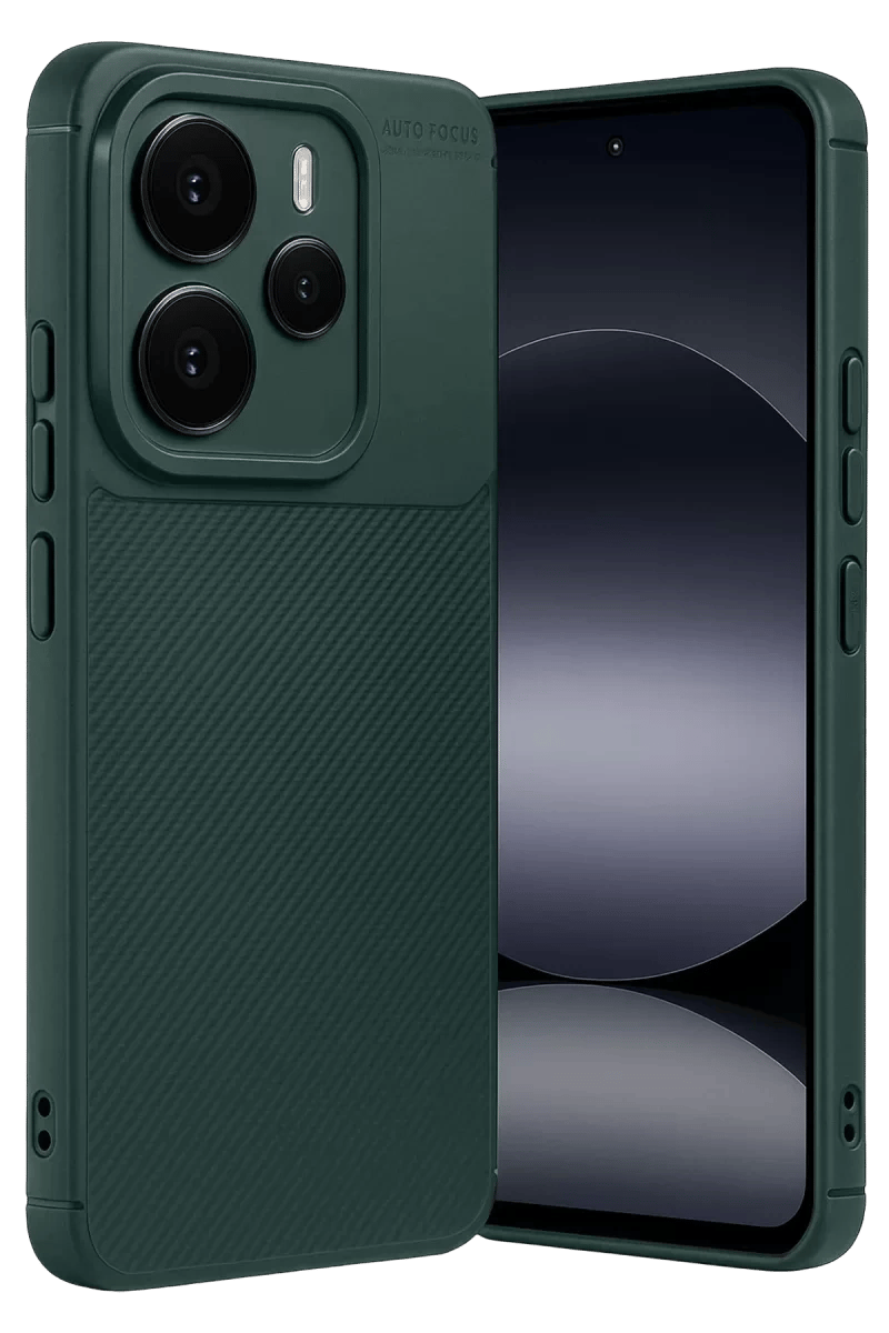 Xiaomi Note 14 5G Auto Focus Karbon Kapak - Koyu Yeşil