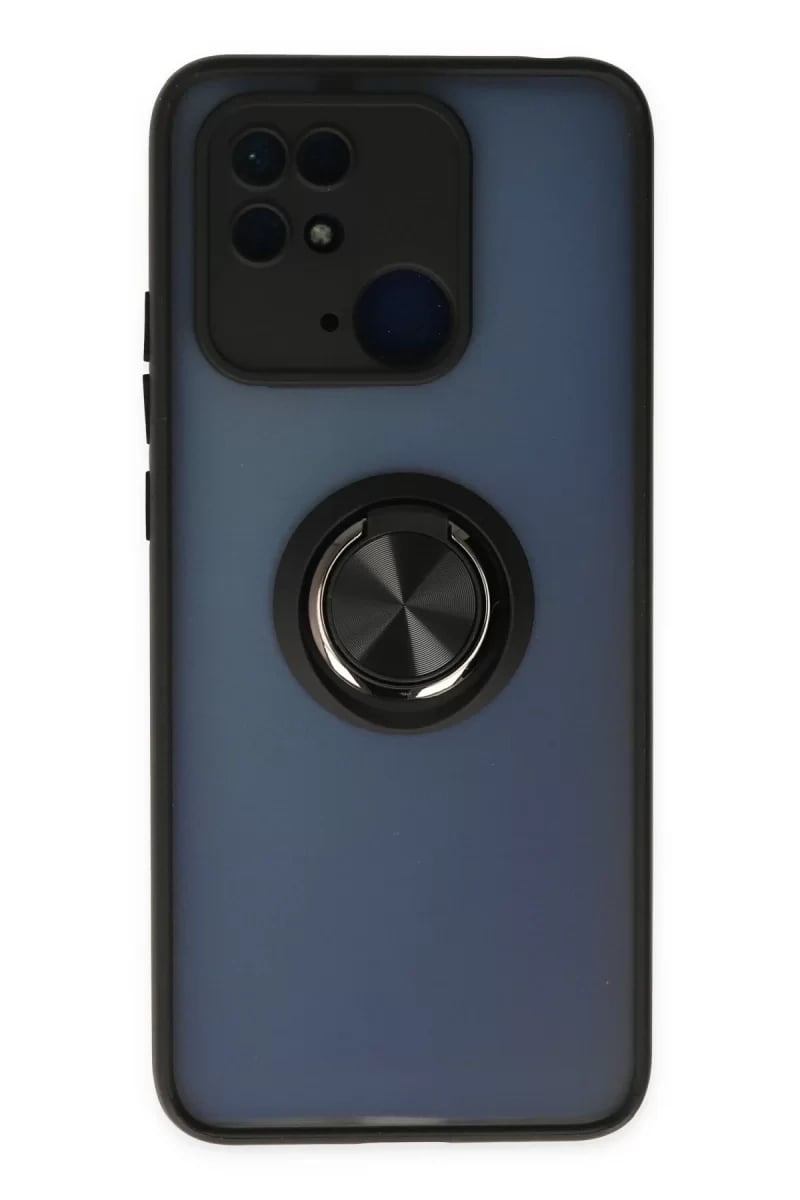 Xiaomi Poco C40 Kılıf Montreal Yüzüklü Silikon Kapak - Siyah