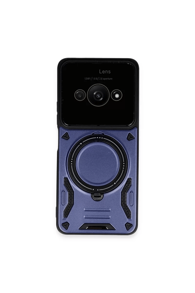 Xiaomi Poco C61 Kılıf Joy Lens Standlı Kapak - Lacivert