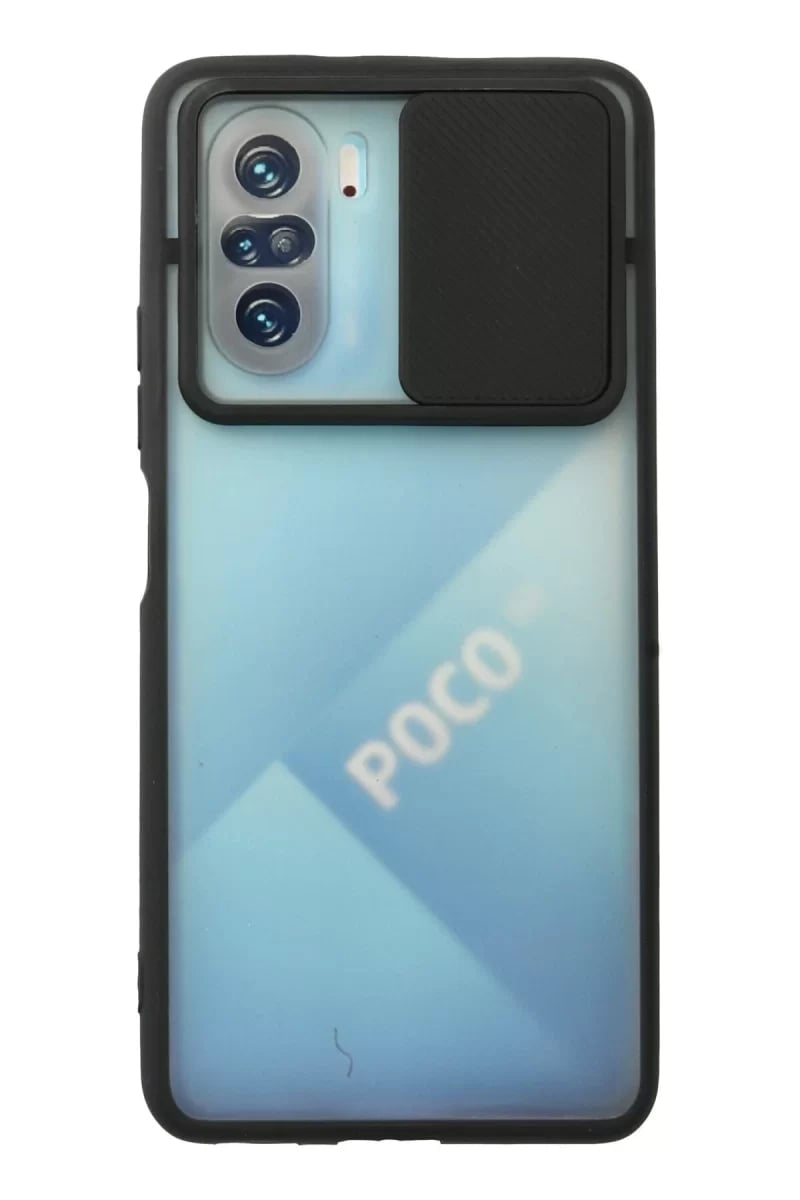 Xiaomi Poco F3 Kılıf Palm Buzlu Kamera Sürgülü Silikon - Siyah