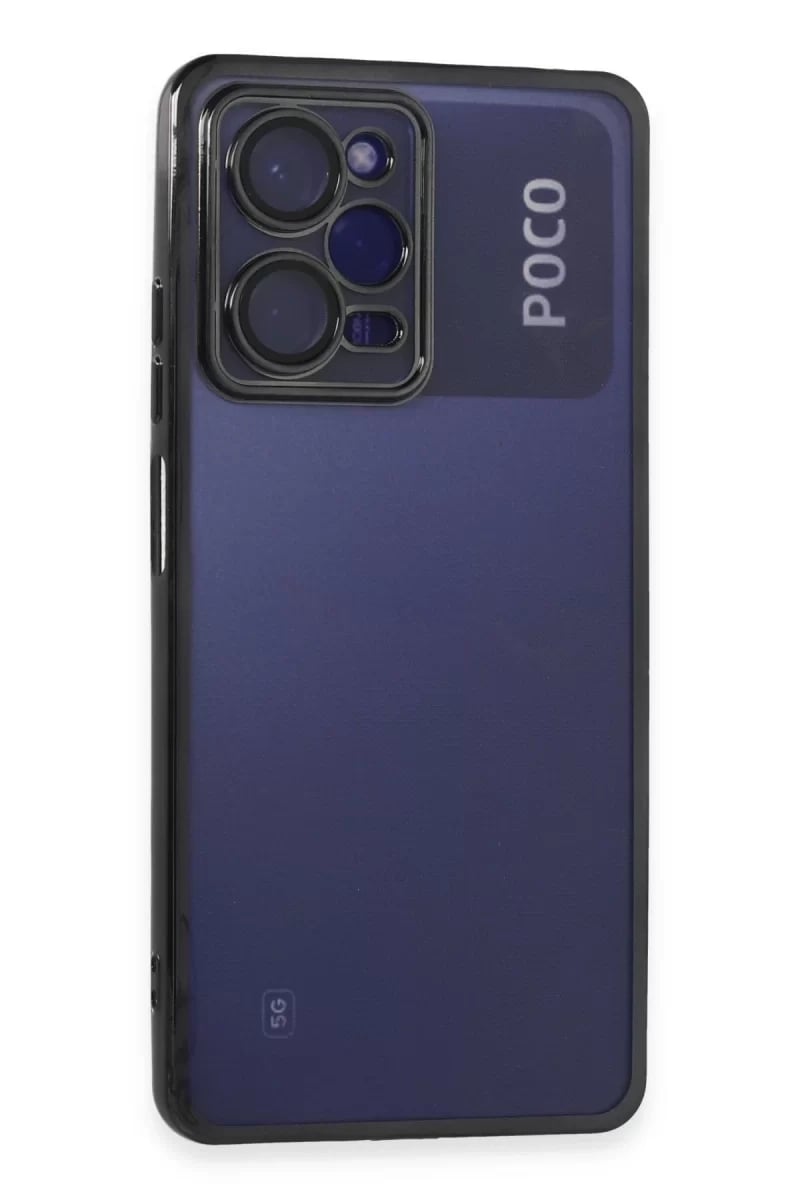 Xiaomi Poco X5 Pro 5G Kılıf Lensli Silikon - Siyah