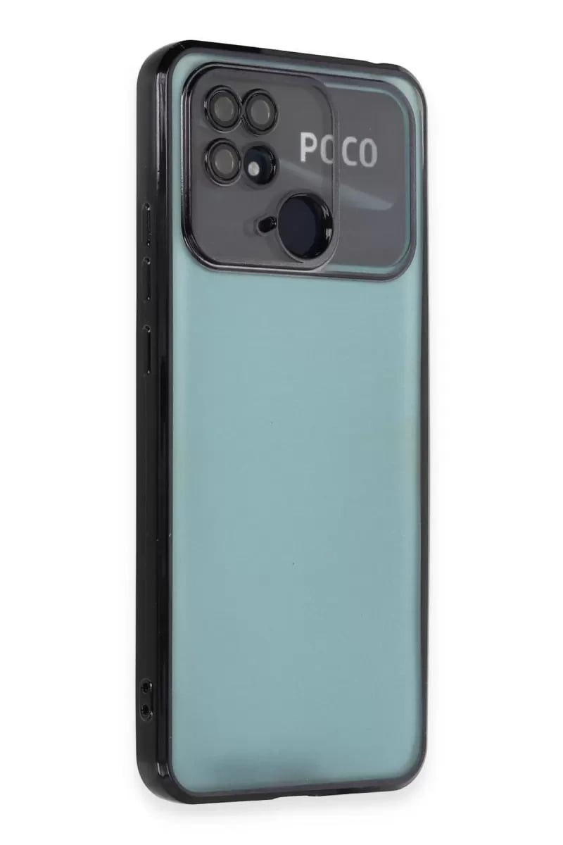 Xiaomi Redmi 10C Kılıf Lensli Silikon - Siyah