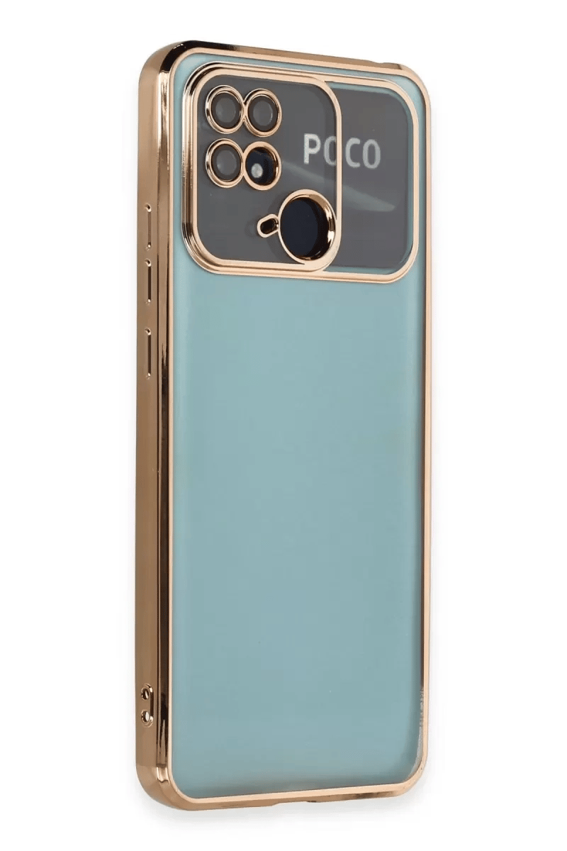 Xiaomi Redmi 10C Kılıf Lensli Silikon - Gold