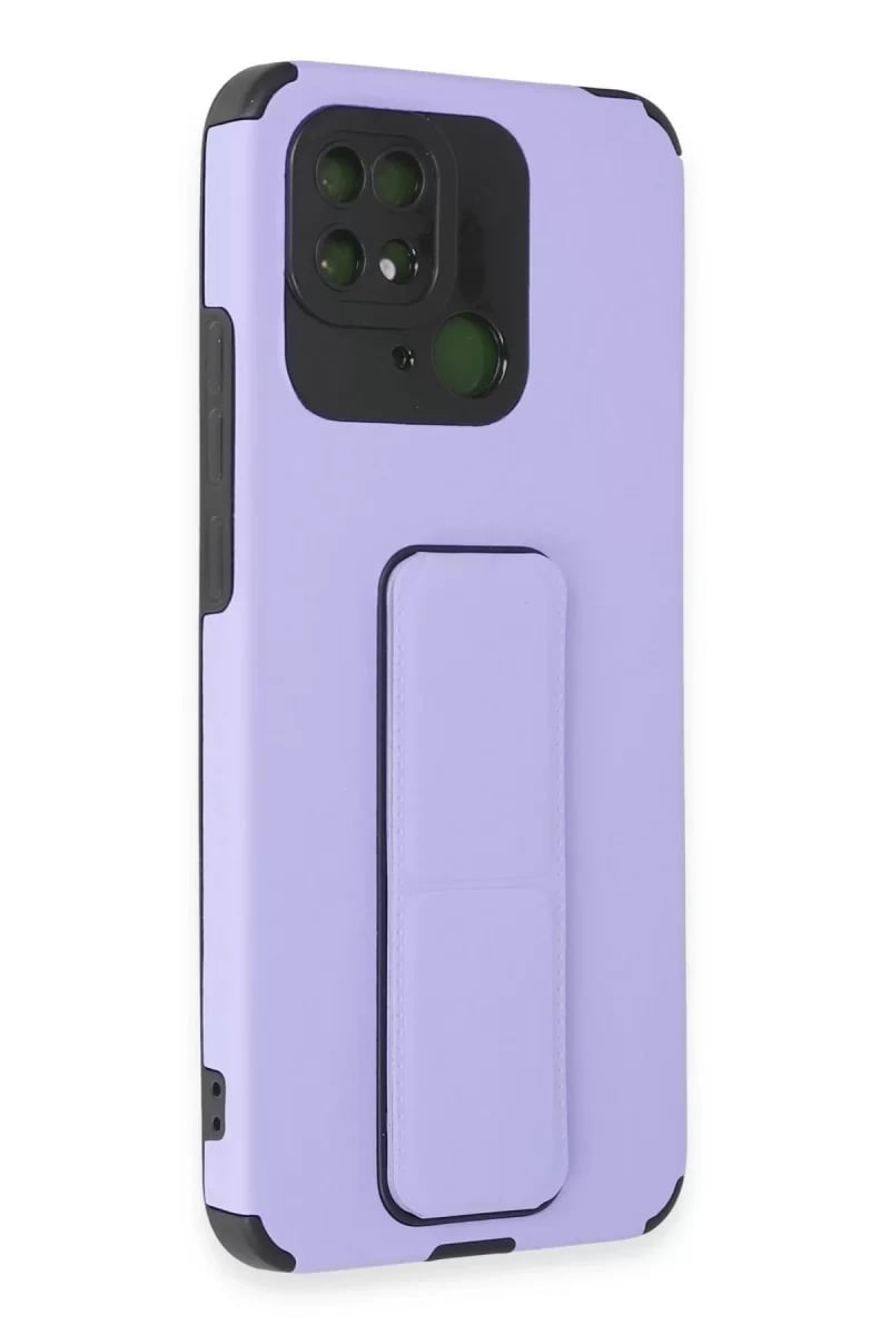 Xiaomi Redmi 10C Kılıf Mega Standlı Silikon - Lila