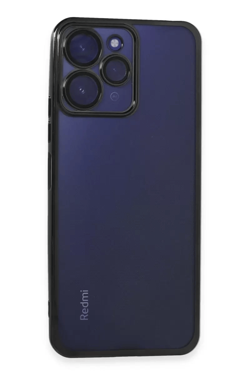 Xiaomi Redmi 12 Kılıf Lensli Silikon - Siyah