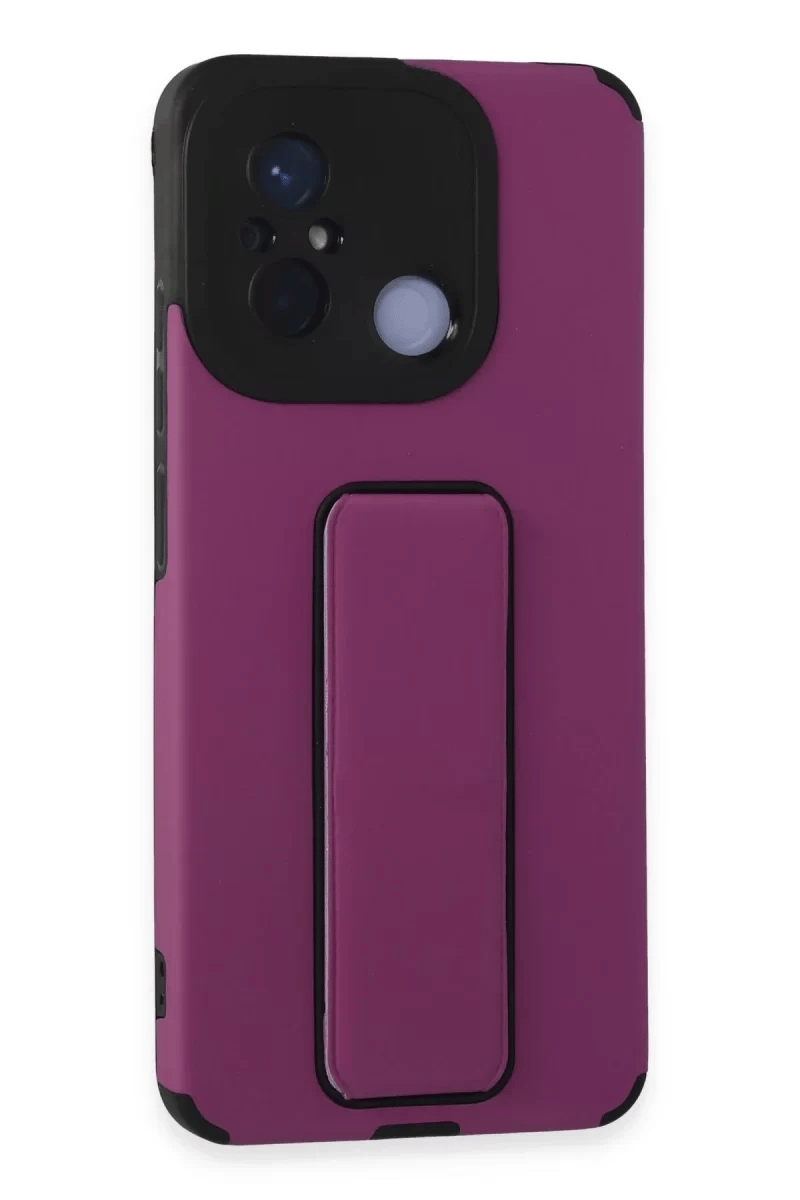 Xiaomi Redmi 12C Kılıf Mega Standlı Silikon - Mor