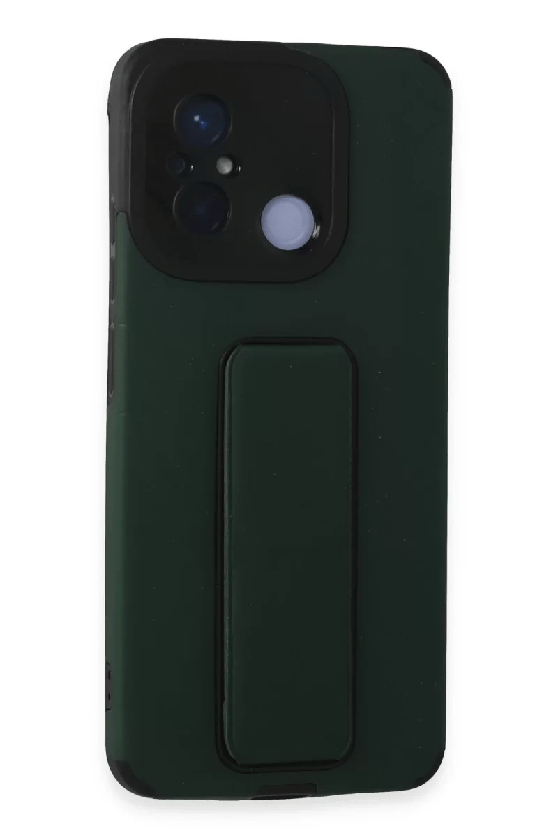 Xiaomi Redmi 12C Kılıf Mega Standlı Silikon - Yeşil