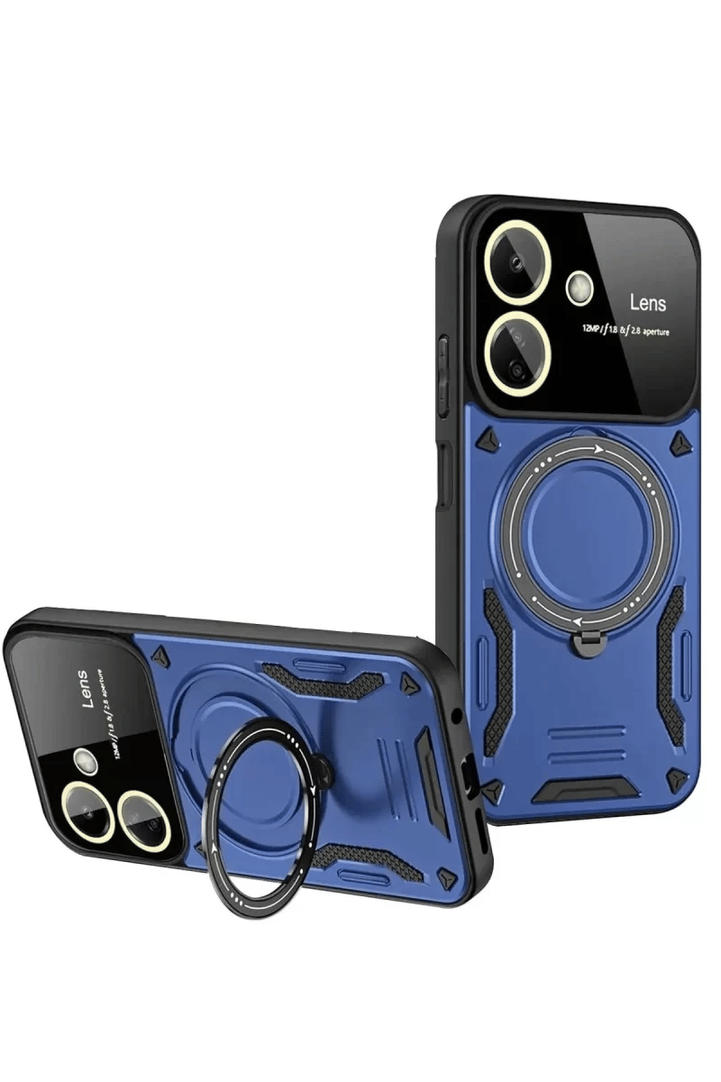 Xiaomi Redmi 13C Kılıf Joy Lens Standlı Kapak - Lacivert