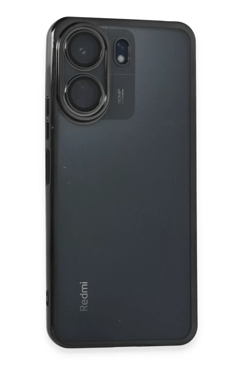 Xiaomi Redmi 13C Kılıf Lensli Silikon - Siyah