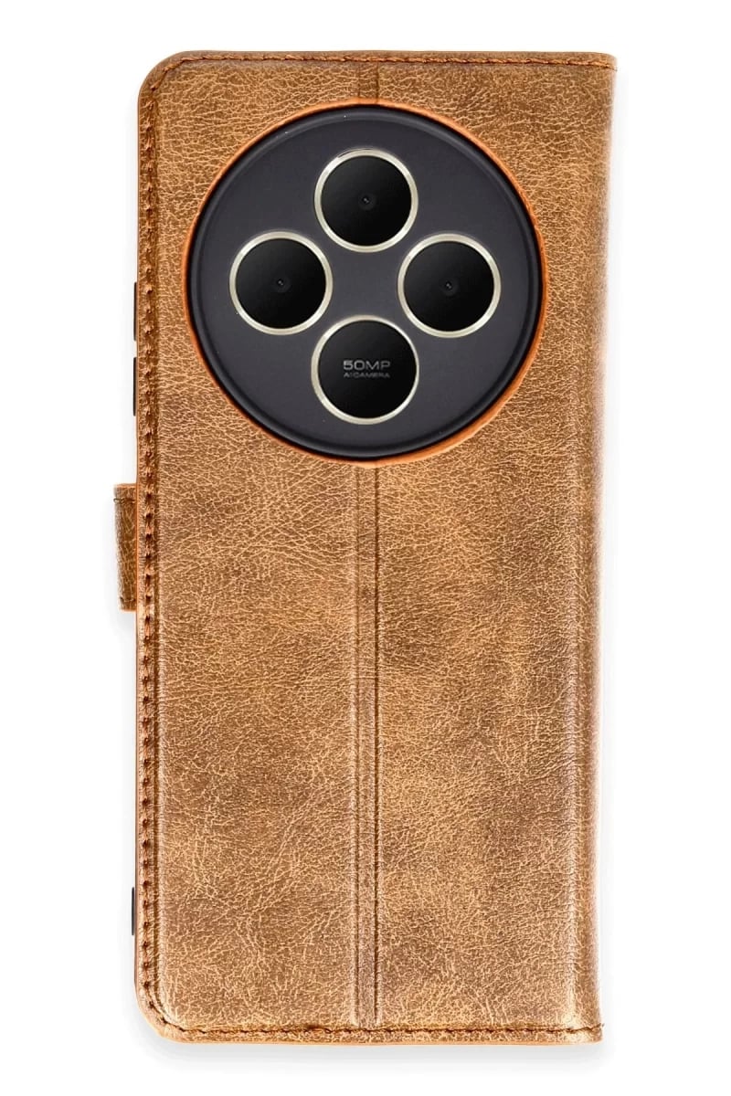 Xiaomi Redmi 14C Kılıf Trend S Plus Kapaklı Kılıf - Taba