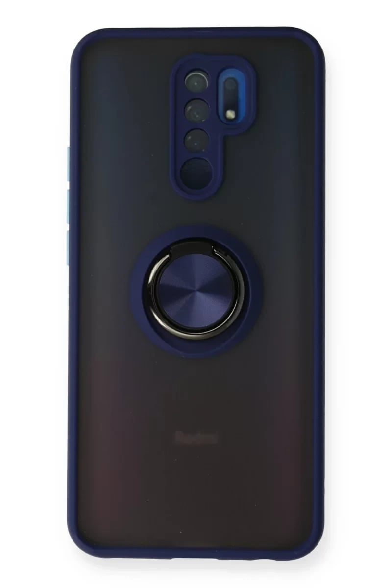 Xiaomi Redmi 9 Kılıf Montreal Yüzüklü Silikon Kapak - Lacivert