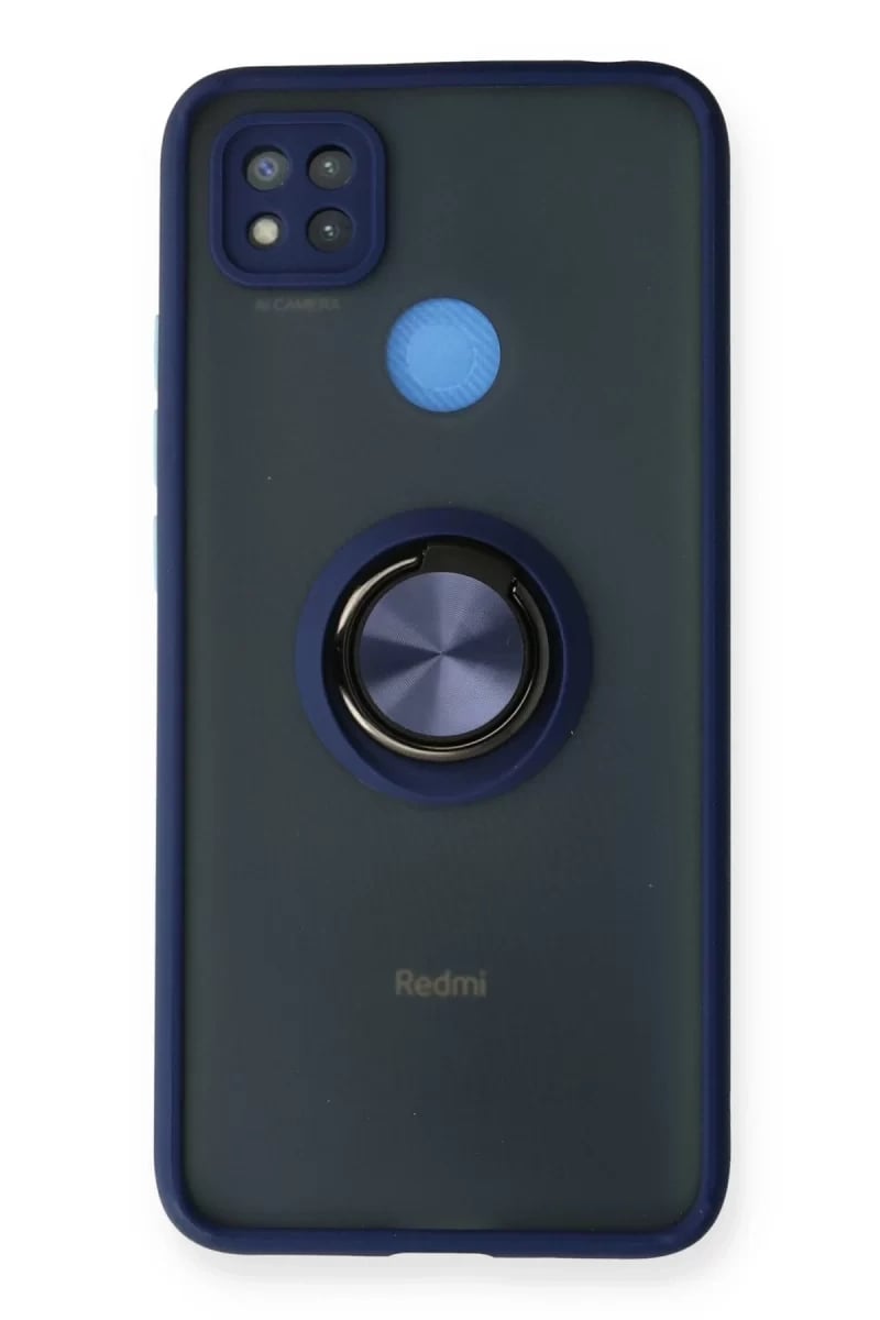 Xiaomi Redmi 9C Kılıf Montreal Yüzüklü Silikon Kapak - Lacivert