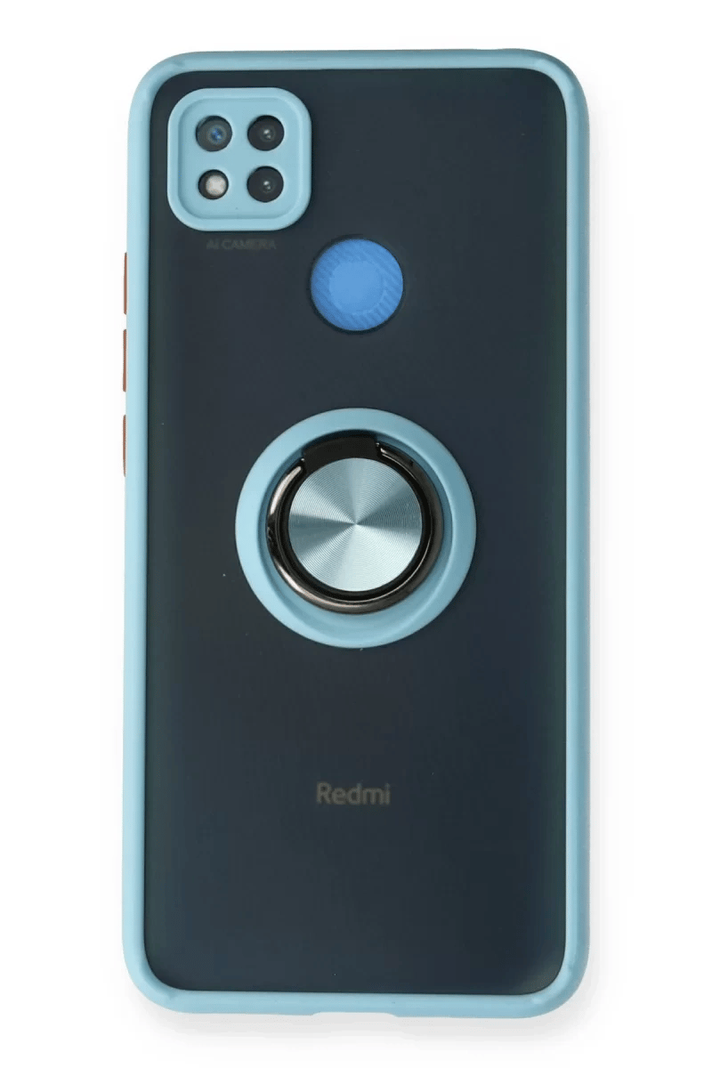 Xiaomi Redmi 9C Kılıf Montreal Yüzüklü Silikon Kapak - Buz Mavi