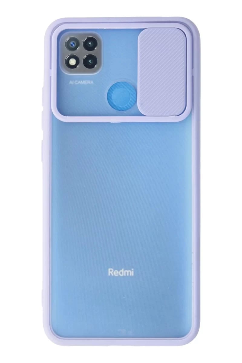 Xiaomi Redmi 9C Kılıf Palm Buzlu Kamera Sürgülü Silikon - Lila