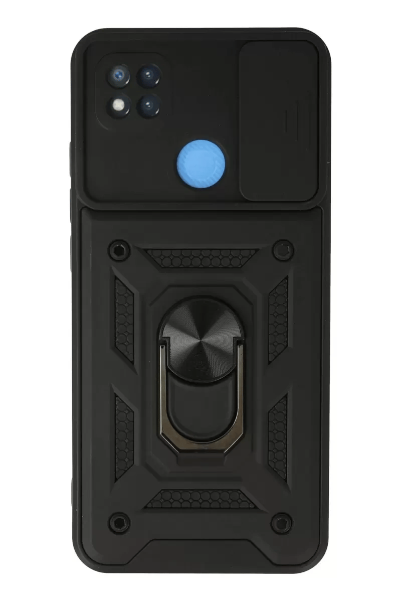 Xiaomi Redmi 9C Kılıf Pars Lens Yüzüklü Silikon - Siyah