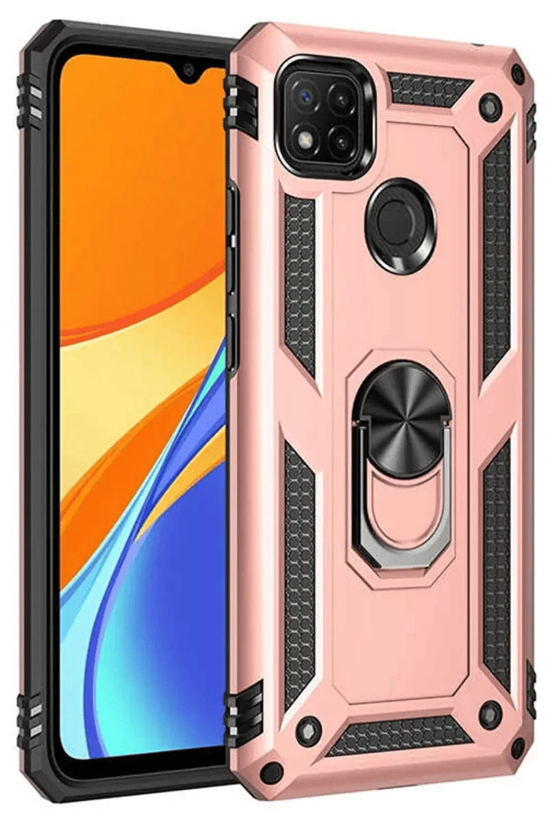 Xiaomi Redmi 9C Kılıf Sofya Yüzüklü Silikon Kapak - Rose