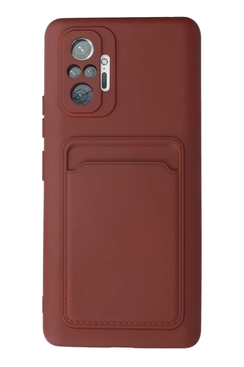 Xiaomi Redmi Note 10 Pro Kılıf Kelvin Kartvizitli Silikon - Bordo