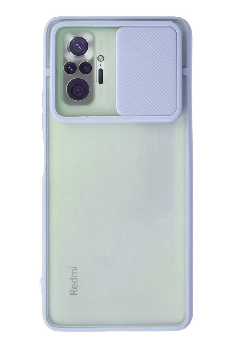 Xiaomi Redmi Note 10 Pro Kılıf Palm Buzlu Kamera Sürgülü Silikon - Lila