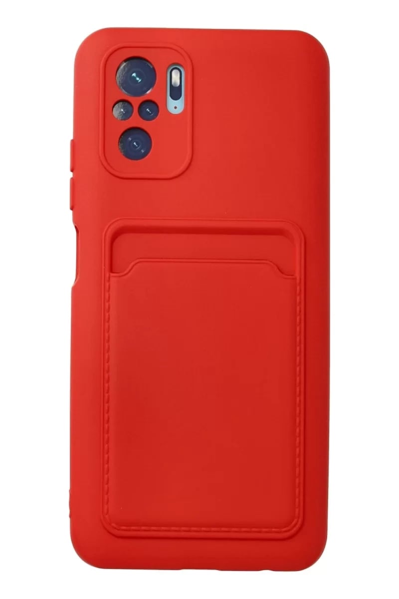 Xiaomi Redmi Note 10S Kılıf Kelvin Kartvizitli Silikon - Kırmızı