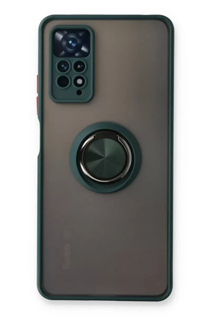 Xiaomi Redmi Note 11 Pro Kılıf Montreal Yüzüklü Silikon Kapak - Yeşil
