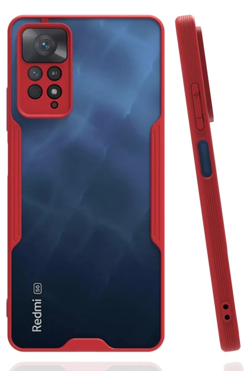 Xiaomi Redmi Note 11 Pro Kılıf Platin Silikon - Kırmızı