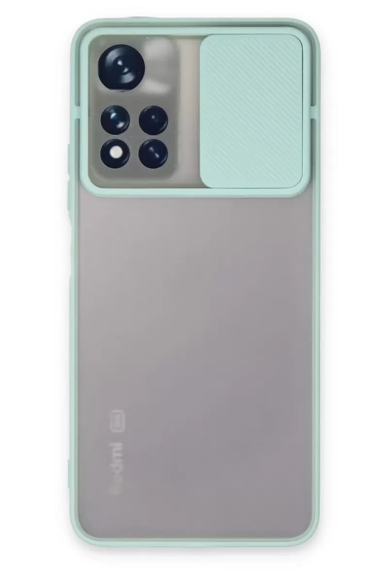 Xiaomi Redmi Note 11 Pro Plus 5G Kılıf Palm Buzlu Kamera Sürgülü Silikon - Turkuaz
