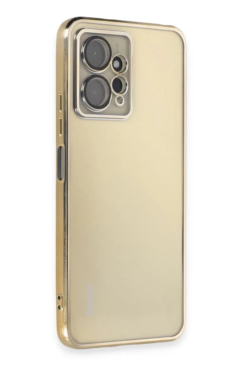 Xiaomi Redmi Note 12 4G Kılıf Lensli Silikon - Gold