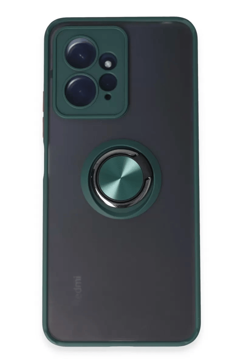 Xiaomi Redmi Note 12 4G Kılıf Montreal Yüzüklü Silikon Kapak - Yeşil